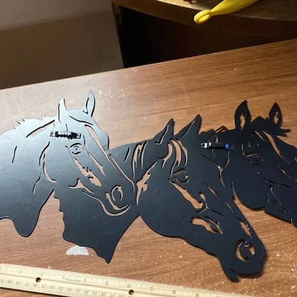 Black Metal Horse Wall Art - Picture 2 of 2